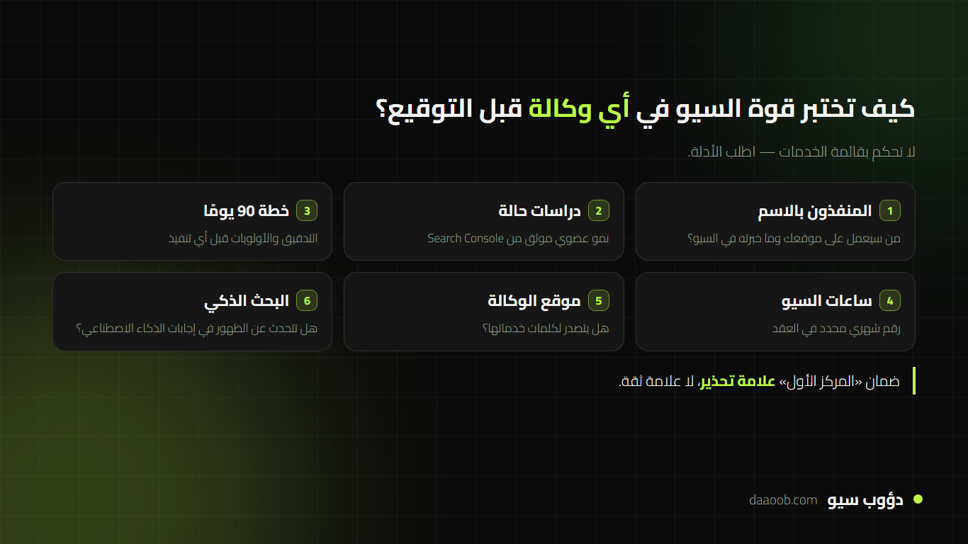 مقارنة بين وكالة سيو متخصصة ووكالة تسويق شاملة في العمق والفريق والمساءلة